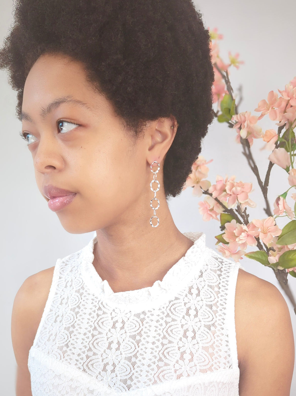 Organic Chain Link Earrings — Select Your Color