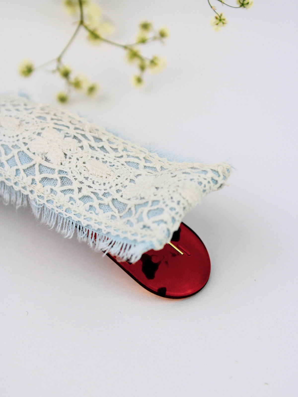 Amelia Lace and Linen Hair Clip — Select Your Color