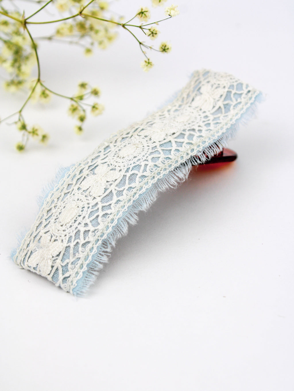 Amelia Lace and Linen Hair Clip — Select Your Color