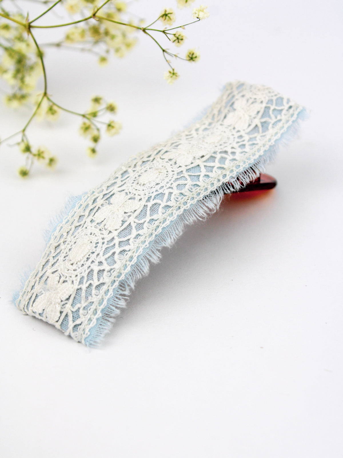 Amelia Lace and Linen Hair Clip — Select Your Color