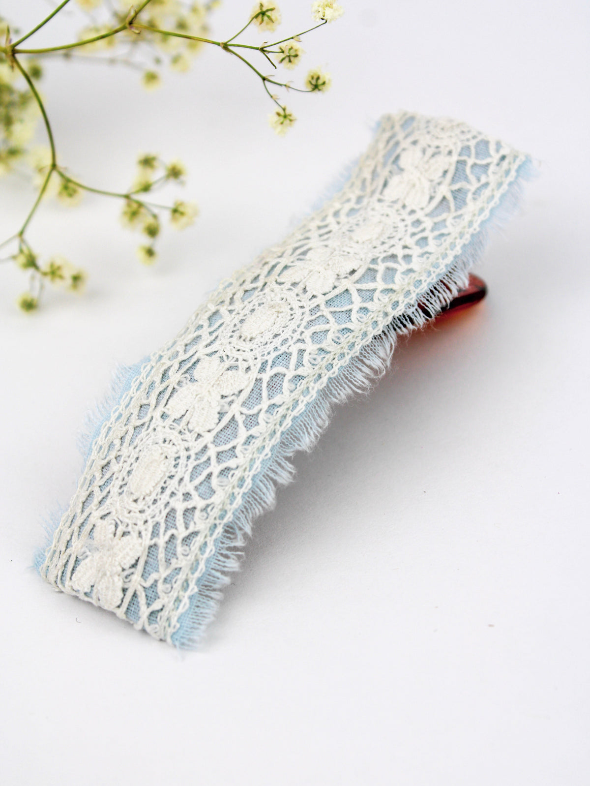 Amelia Lace and Linen Hair Clip — Select Your Color