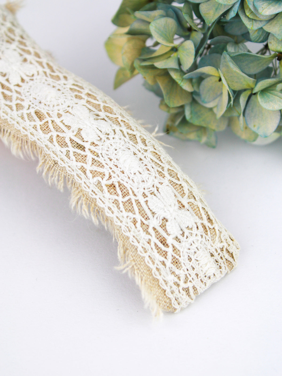 Amelia Lace and Linen Hair Clip — Select Your Color