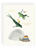 Party Frogs - Seeded Birthday Card with PLANTABLE seed paper envelope