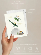 Party Frogs - Seeded Birthday Card with PLANTABLE seed paper envelope