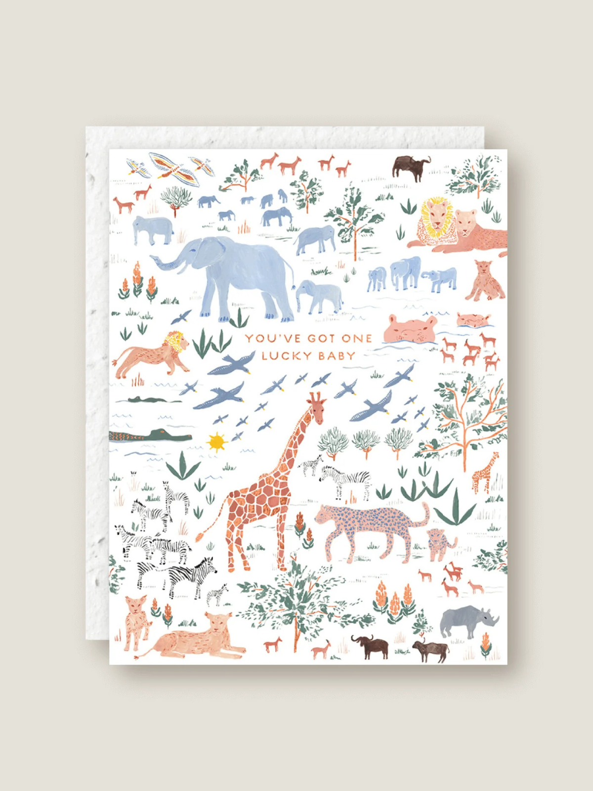 You've Got One Lucky Baby - Seeded Baby Congratulations Card with  PLANTABLE seed paper envelope