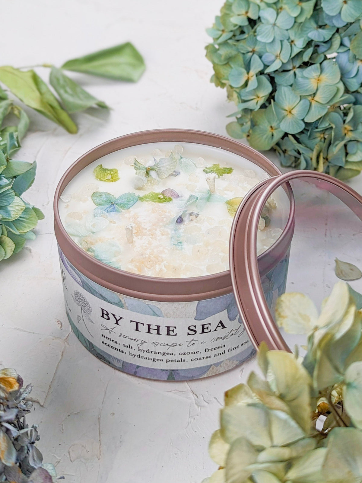 BY THE SEA Hydrangea Sea Salt Candle — Select Your Size