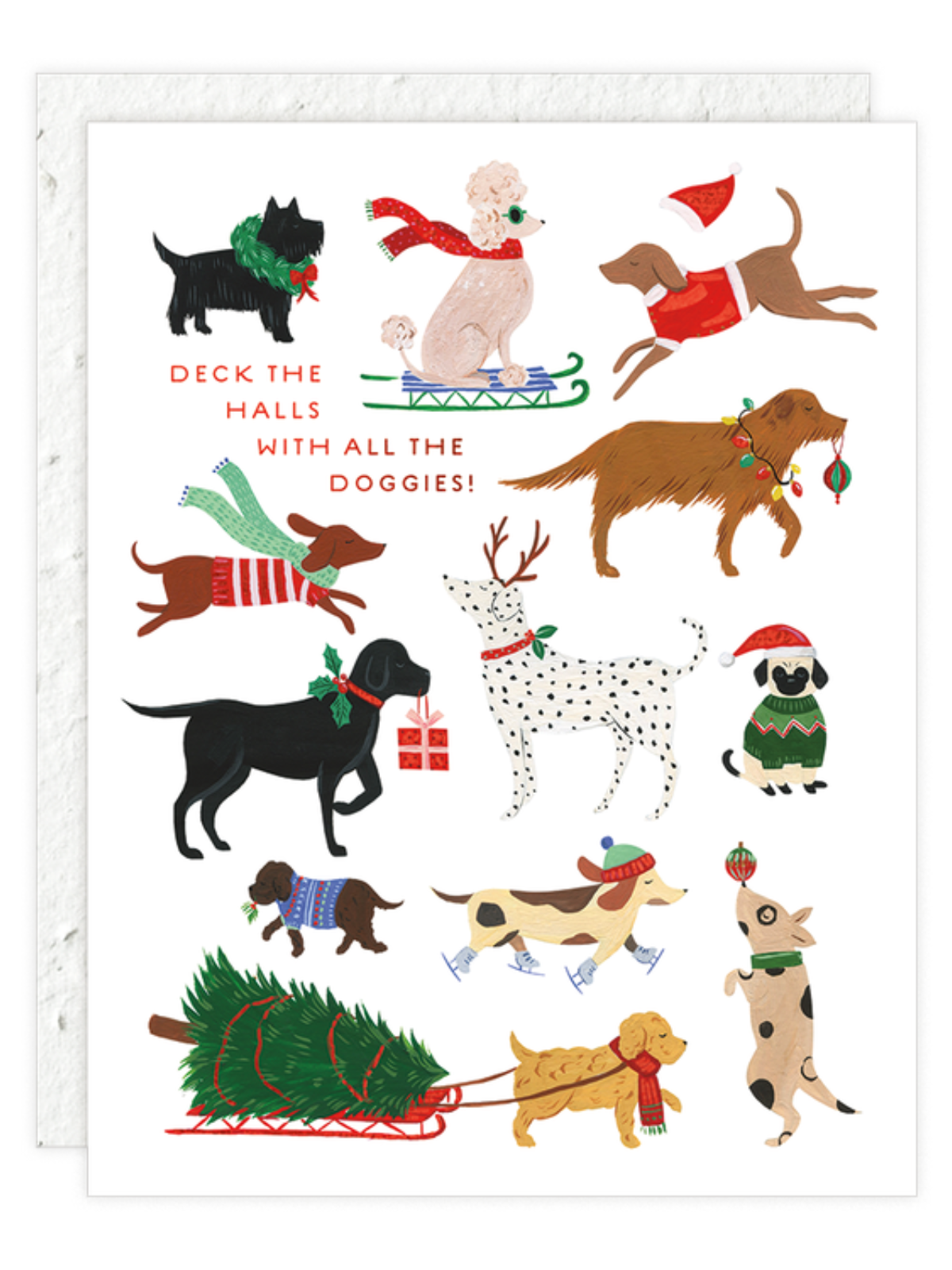 12 Dogs of Christmas - Seeded Holiday Card with PLANTABLE seed paper envelope