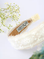 Clara Lace and Linen Headband — Select Your Color