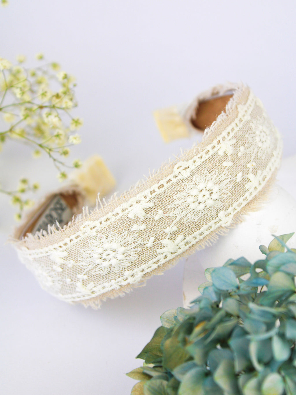 Clara Lace and Linen Headband — Select Your Color