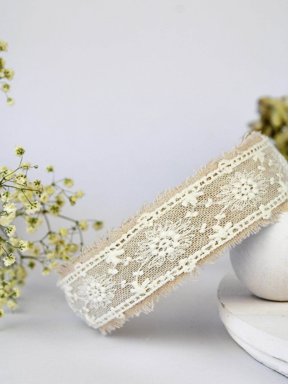 Clara Lace and Linen Hair Clip — Select Your Color