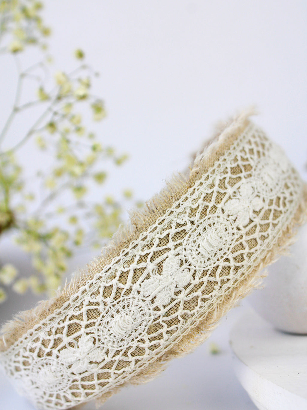 Amelia Lace and Linen Headband — Select Your Color