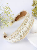 Amelia Lace and Linen Headband — Select Your Color