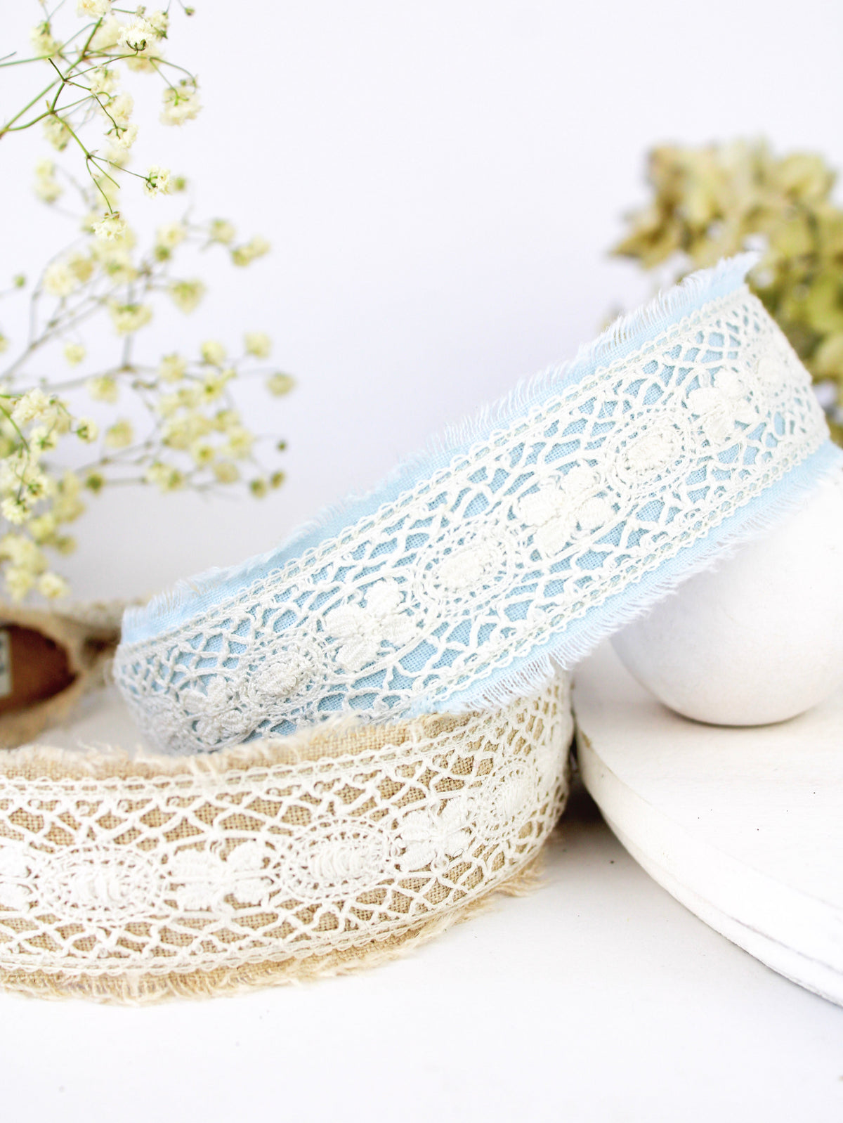 Amelia Lace and Linen Headband — Select Your Color