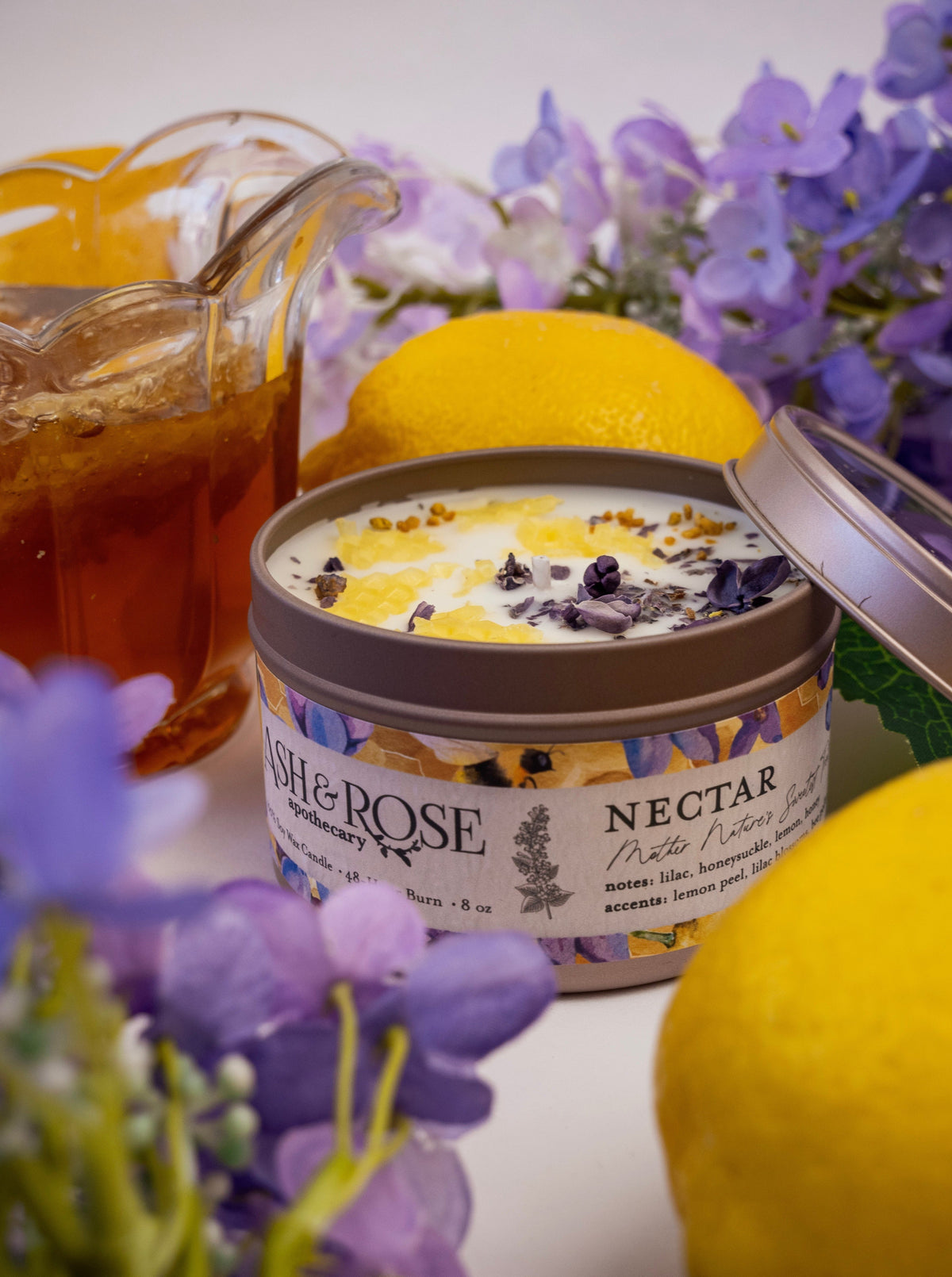 NECTAR Lilac Lemon Honey Candle — Select Your Size