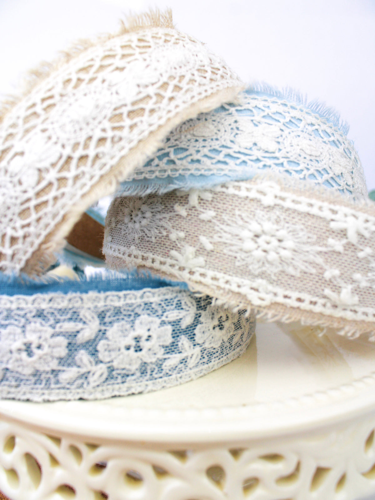 Clara Lace and Linen Headband — Select Your Color