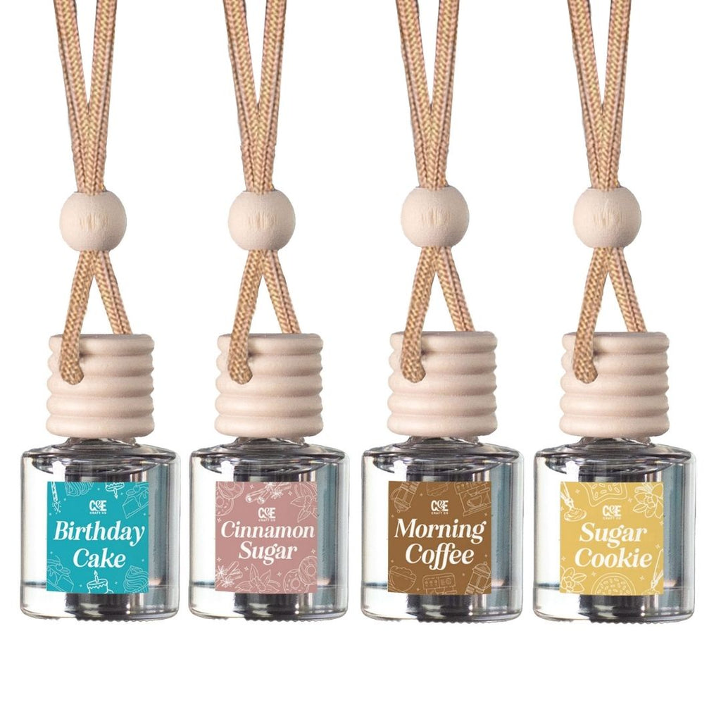 Bakery 4 Pack Scented Hanging Refillable Car Freshener Diffusers Bundle
