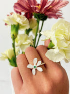 Five Petal Wildflower Ring — Select Your Color & Size