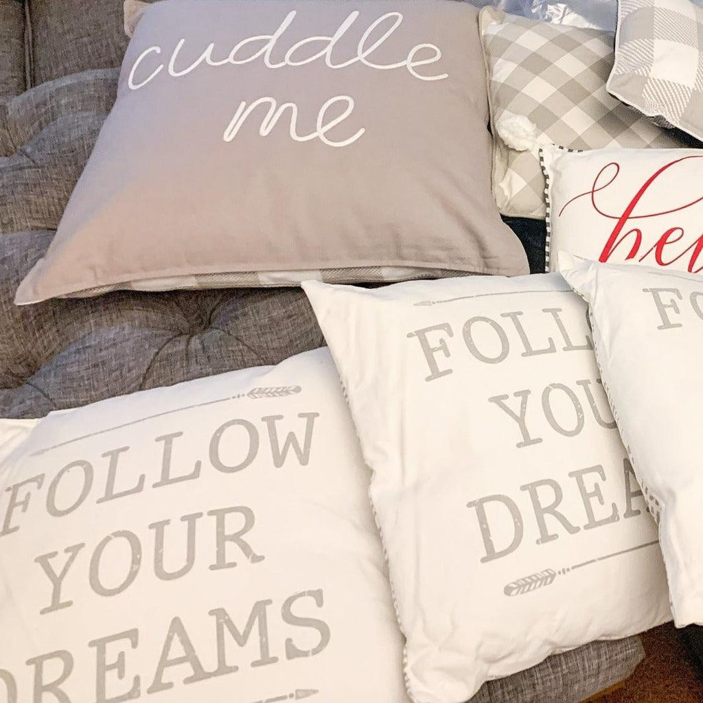 16" Square "Follow Your Dreams" Canvas Decorative Throw Pillow
