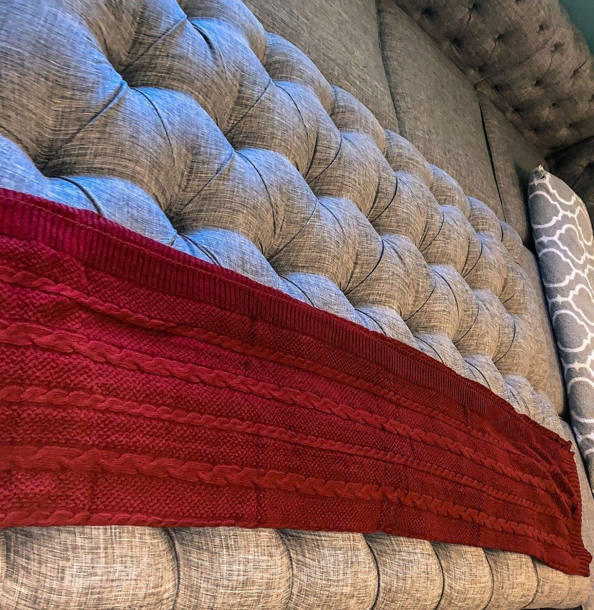 Claret Knit Sweater Throw Blanket — Select Your Color & Size