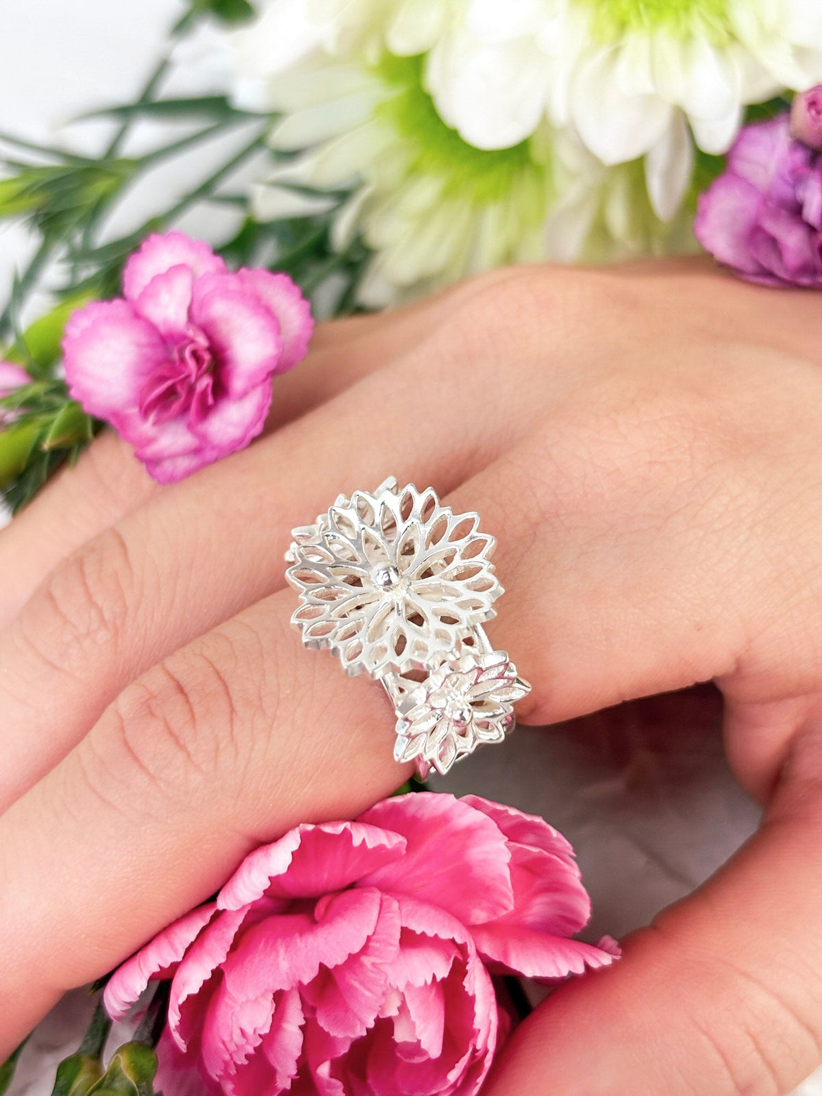 Big Bouquet Filigree Ring — Select Your Color & Size