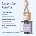 Lavender Vanilla Scented Hanging Refillable Car Freshener Diffuser