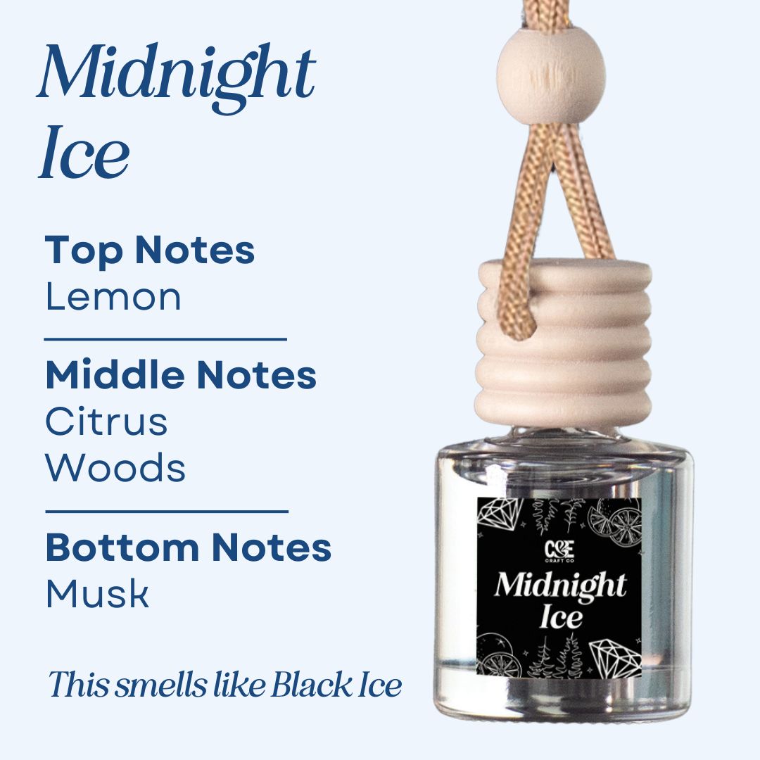 Midnight Ice Scented Hanging Refillable Car Freshener Diffuser