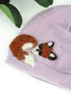 Sleeping Fox Cashmere Hat - Newborn — Select Your Color