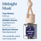 Midnight Musk Scented Hanging Refillable Car Freshener Diffuser