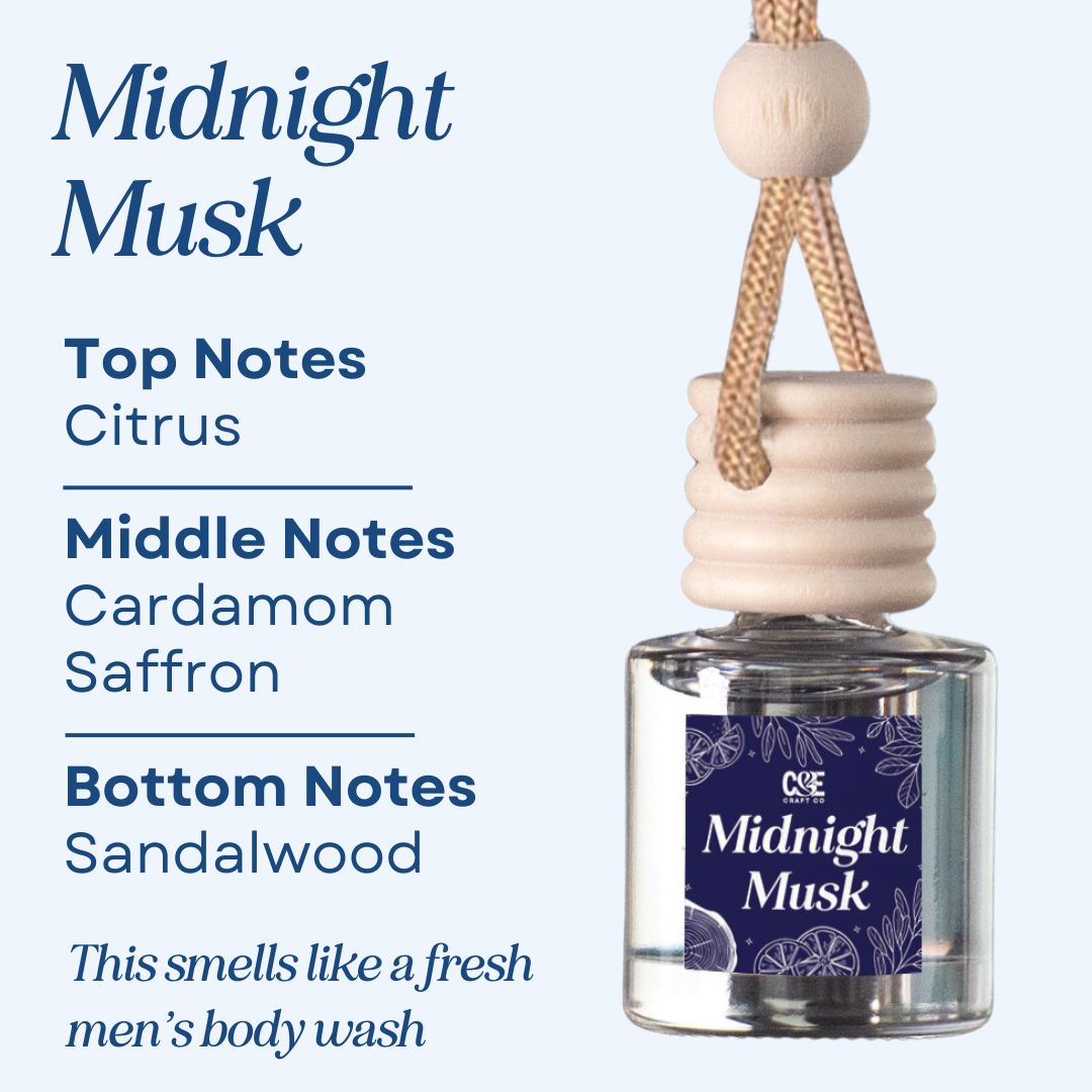 Midnight Musk Scented Hanging Refillable Car Freshener Diffuser