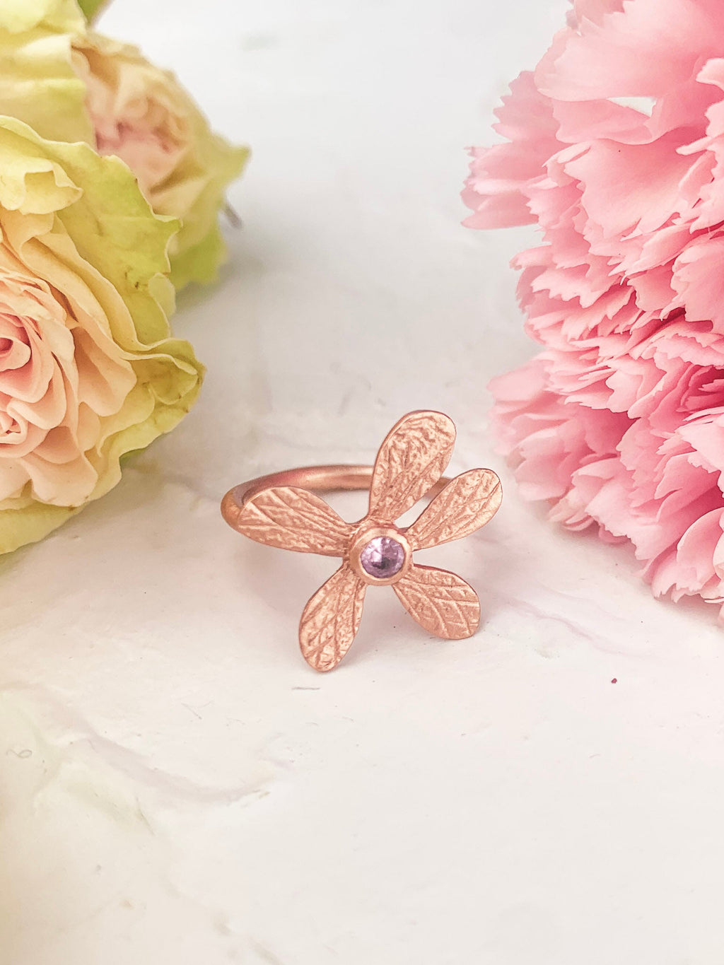 Five Petal Wildflower Ring — Select Your Color & Size