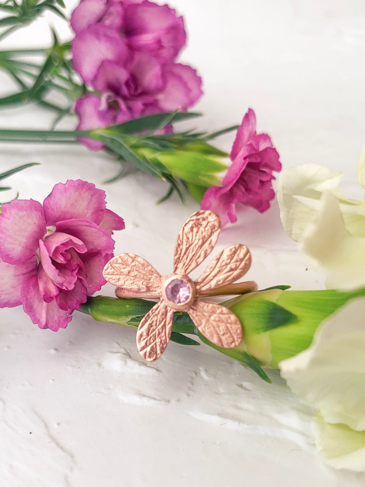 Five Petal Wildflower Ring — Select Your Color & Size