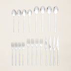 Emilia Mirror Finished 18/10 Stainless Steel 20-Piece Flatware Set — Select Your Finish Color
