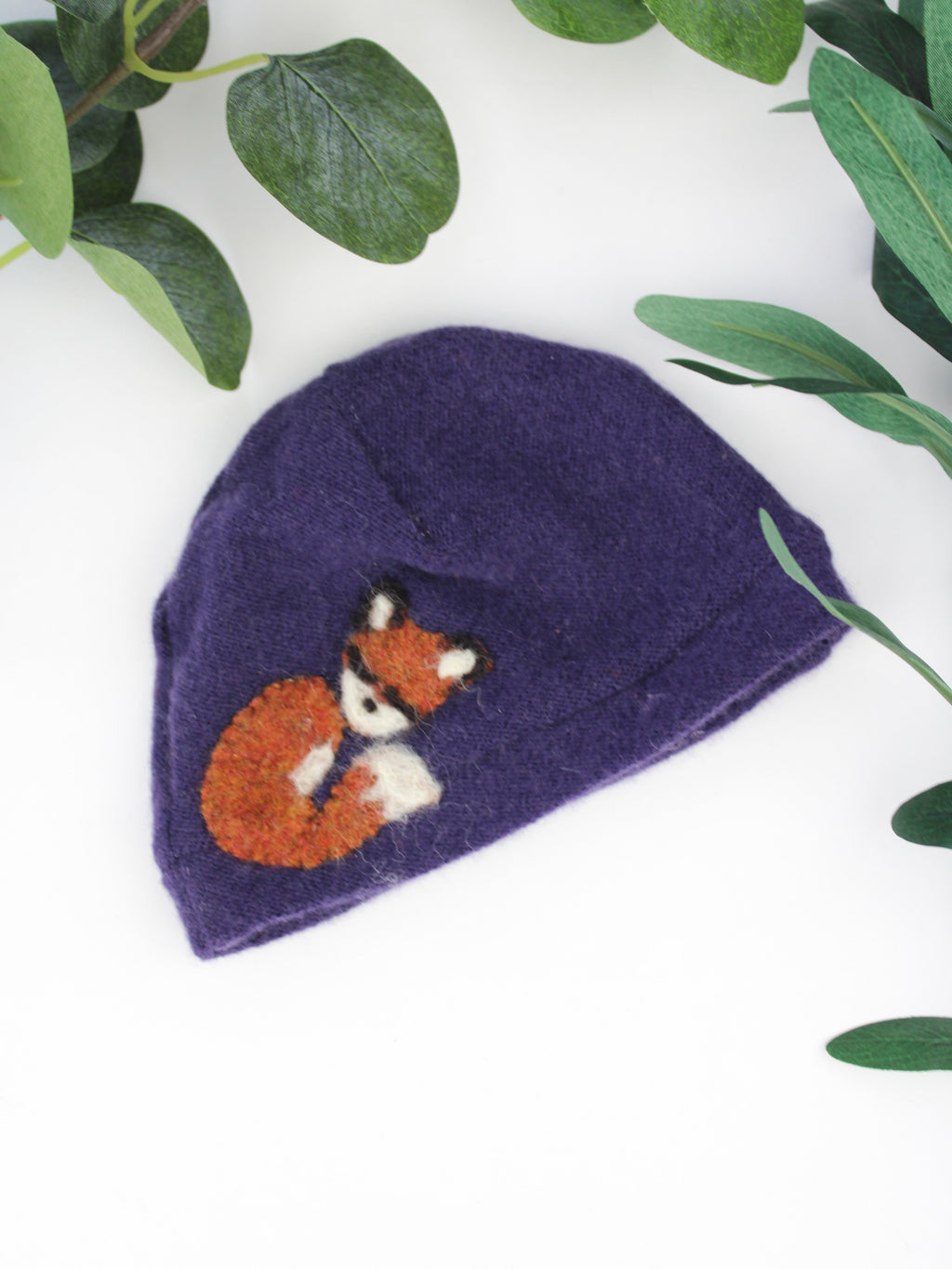 Sleeping Fox Cashmere Hat - Newborn — Select Your Color