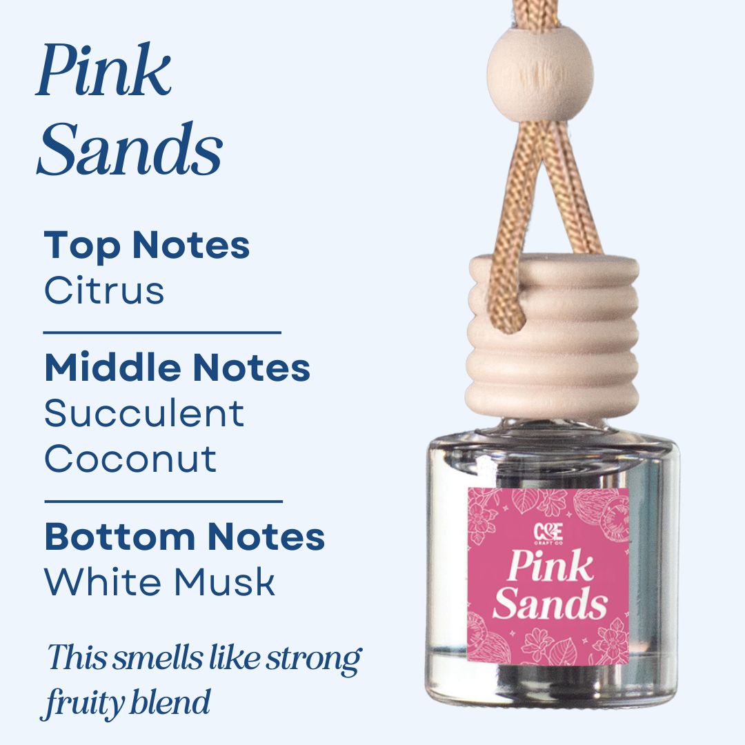 Pink Sands Scented Hanging Refillable Car Freshener Diffuser