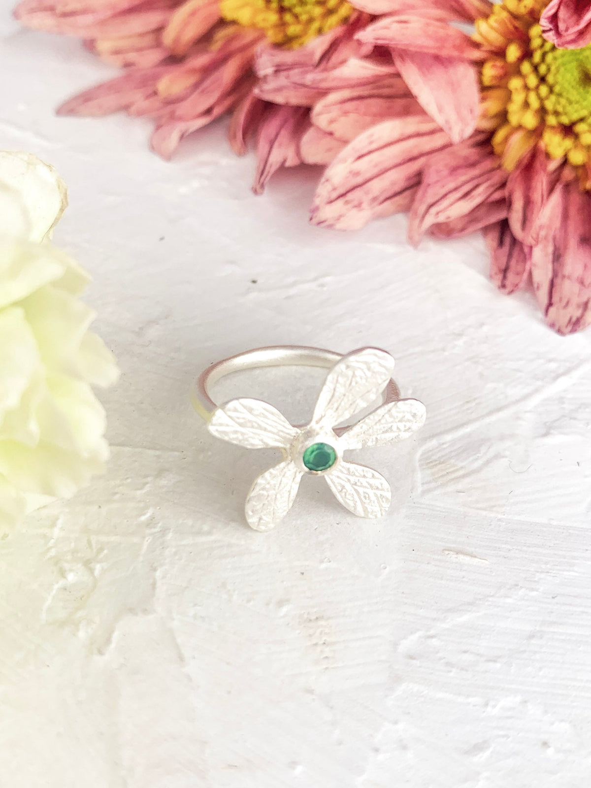 Five Petal Wildflower Ring — Select Your Color & Size