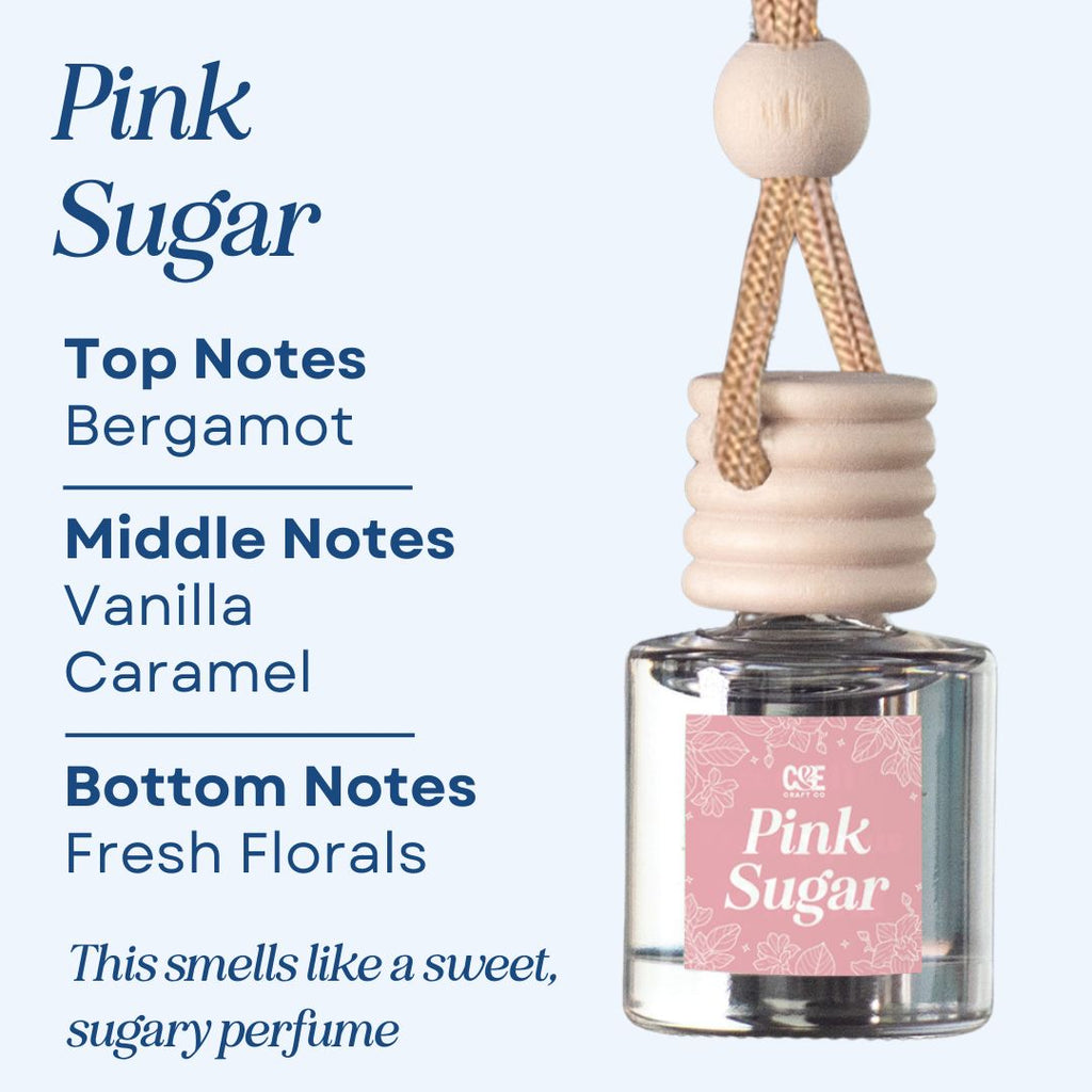 Pink Sugar Scented Hanging Refillable Hanging Car Freshener Diffuser