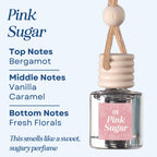 Pink Sugar Scented Hanging Refillable Hanging Car Freshener Diffuser