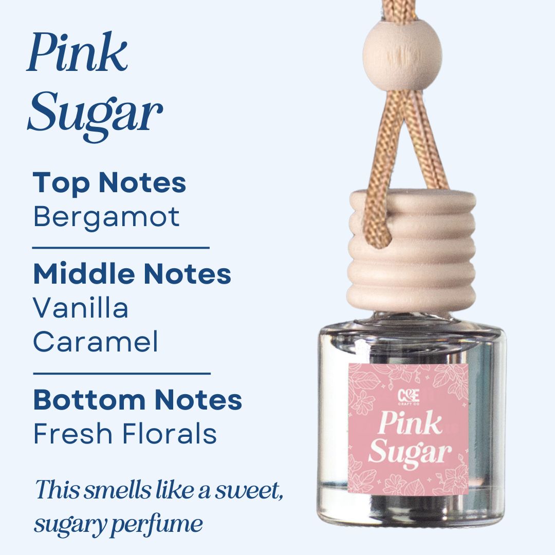 Pink Sugar Scented Hanging Refillable Hanging Car Freshener Diffuser