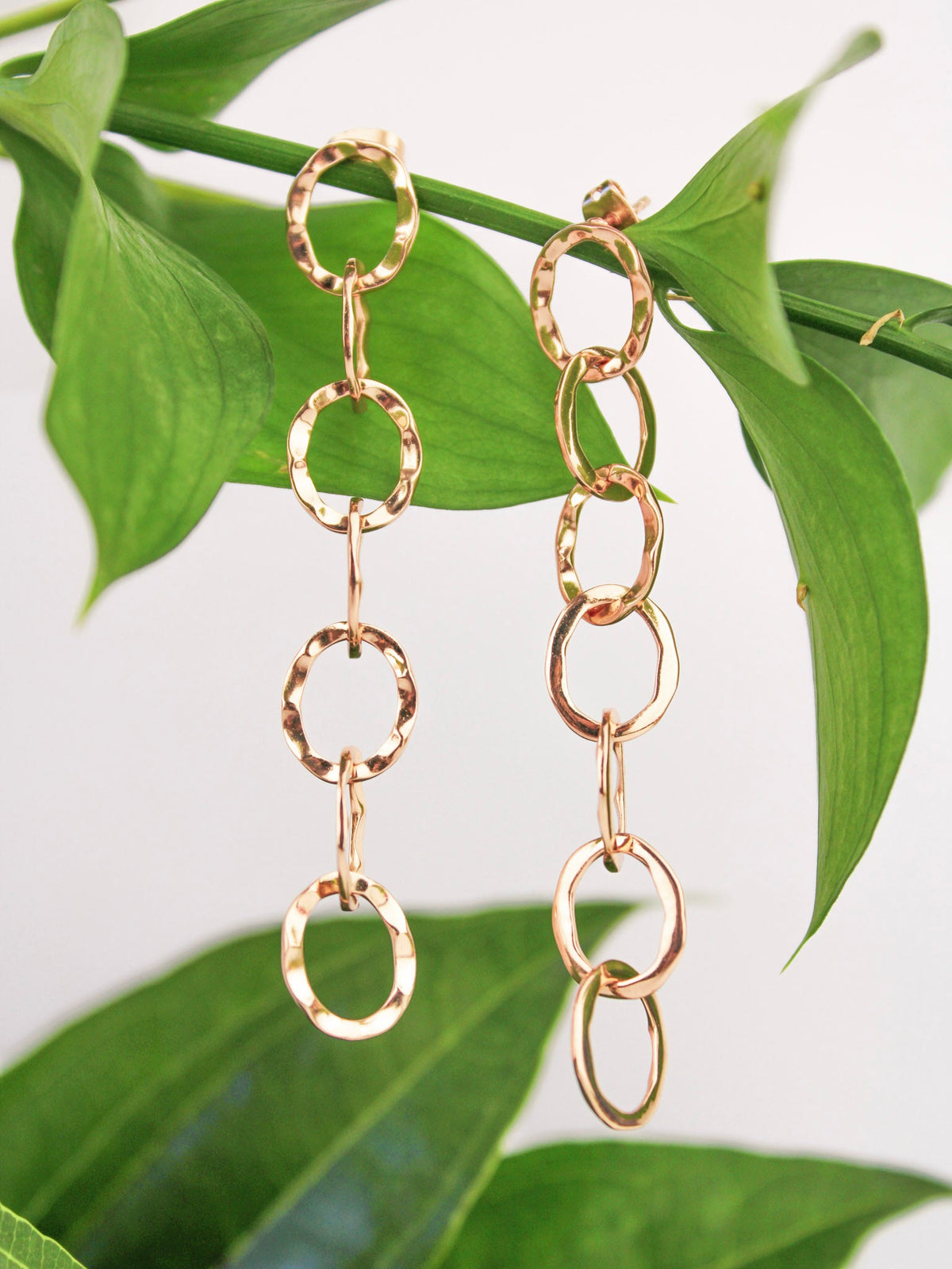 Organic Chain Link Earrings — Select Your Color