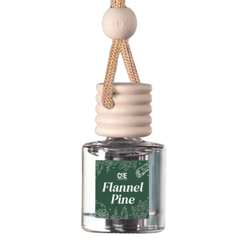 Flannel Pine Scented Hanging Refillable Car Freshener Diffuser
