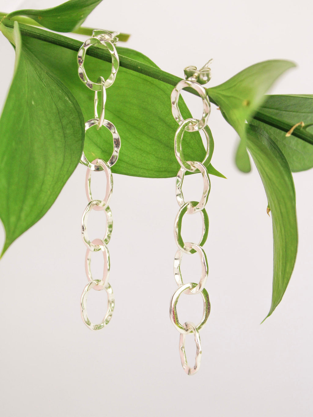 Organic Chain Link Earrings — Select Your Color