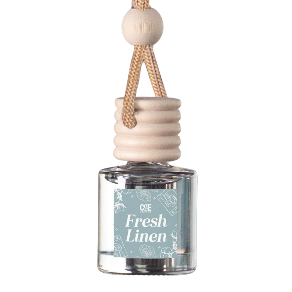 Fresh Linen Scented Hanging Refillable Car Freshener Diffuser