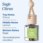 Sage Citrus Scented Hanging Refillable Car Freshener Diffuser