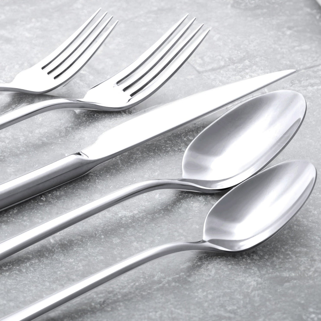 Emilia Mirror Finished 18/10 Stainless Steel 20-Piece Flatware Set — Select Your Finish Color