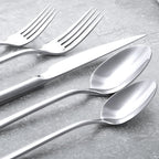 Emilia Mirror Finished 18/10 Stainless Steel 20-Piece Flatware Set — Select Your Finish Color
