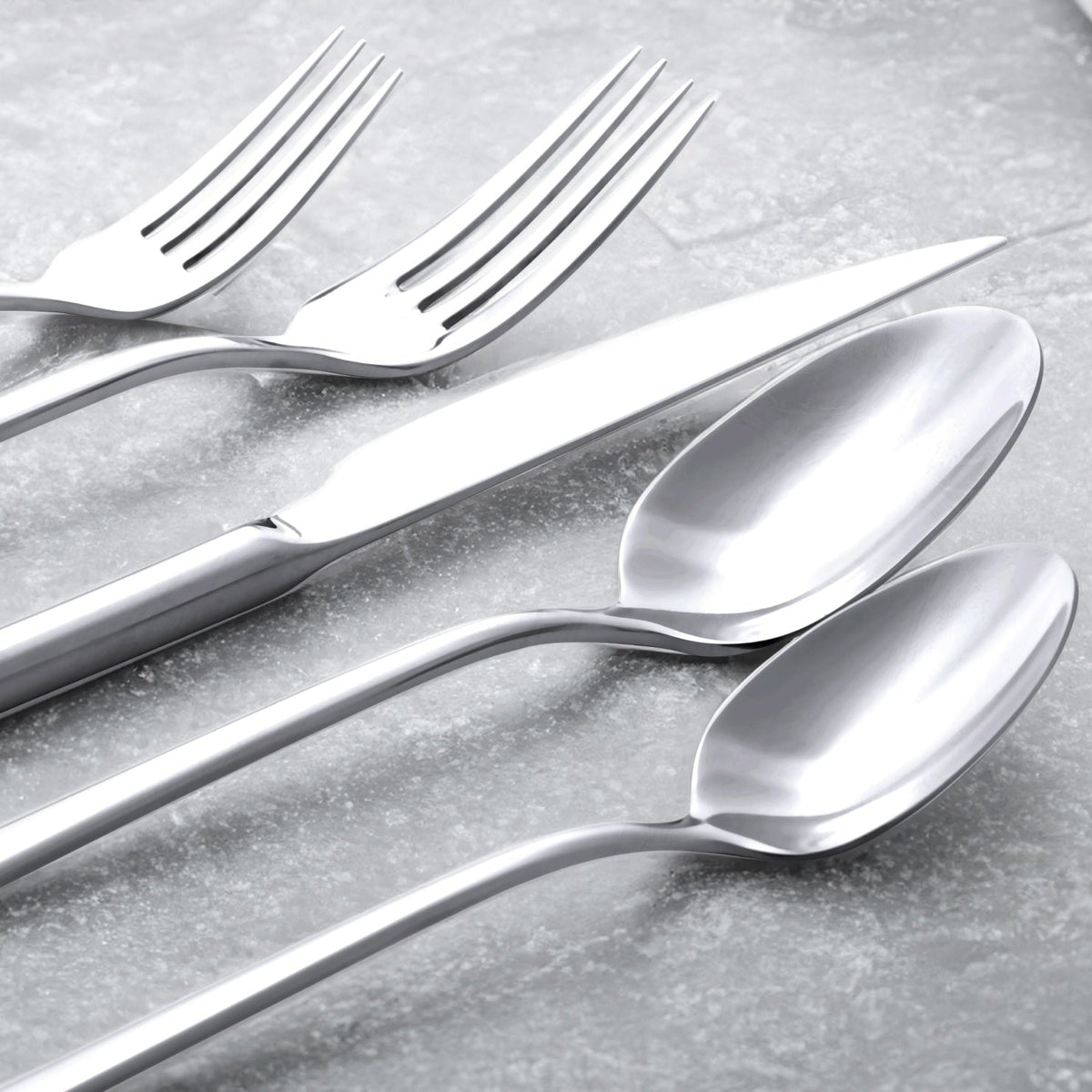 Emilia Mirror Finished 18/10 Stainless Steel 20-Piece Flatware Set — Select Your Finish Color