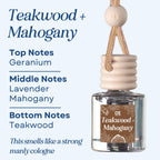 Teakwood + Mahogany Scented Hanging Refillable Car Freshener Diffuser
