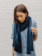 Brushed Alpaca Striped Scarf — Select Your Color