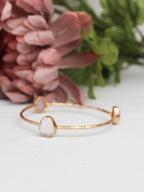 Three Stone Bangle Bracelet (size XS) — Select Your Color