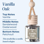 Vanilla Oak Scented Hanging Refillable Car Freshener Diffuser